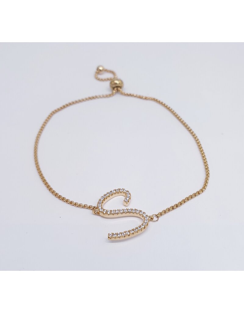 BJJ0013 - S, Gold Adjustable Bracelet