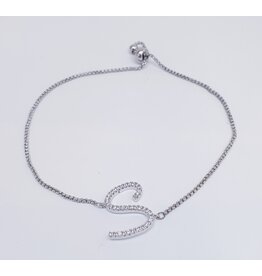 BJJ0014 - S, Silver Adjustable Bracelet