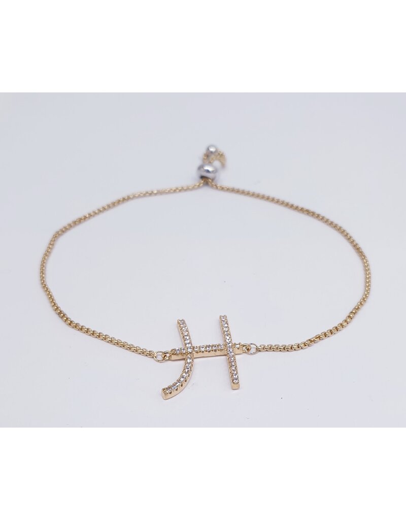BJJ0018 - H, Gold Adjustable Bracelet