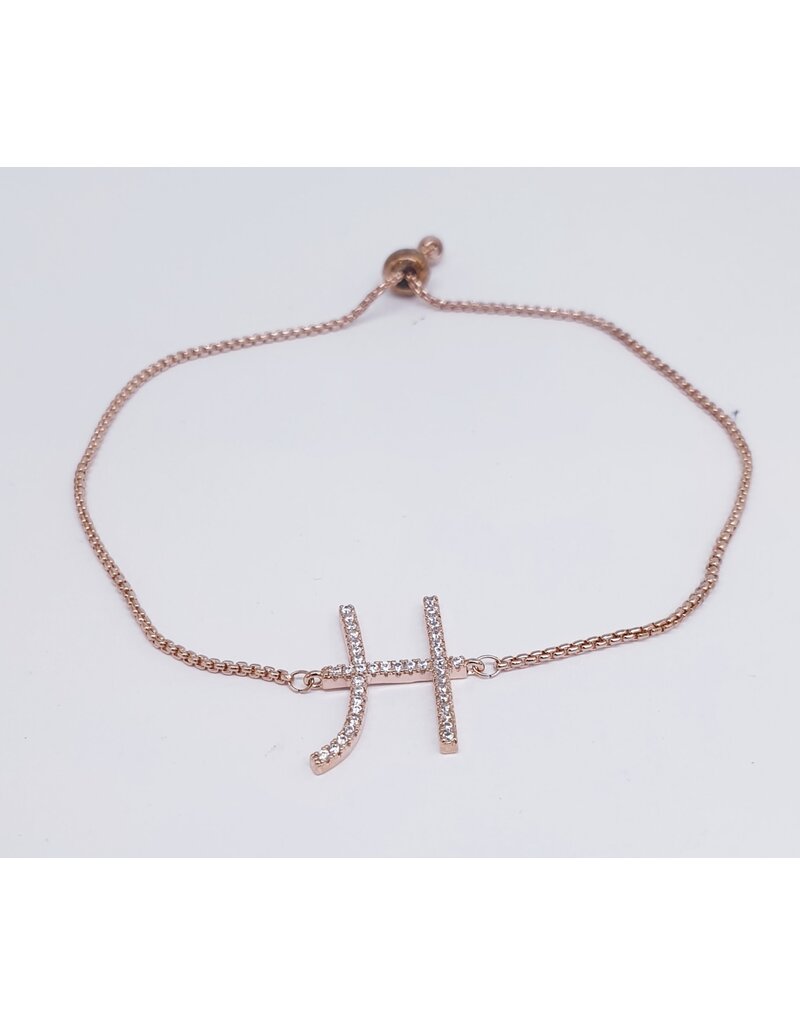 BJJ0019 - H, Rose Gold Adjustable Bracelet