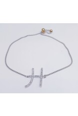 BJJ0020 - H, Silver Adjustable Bracelet