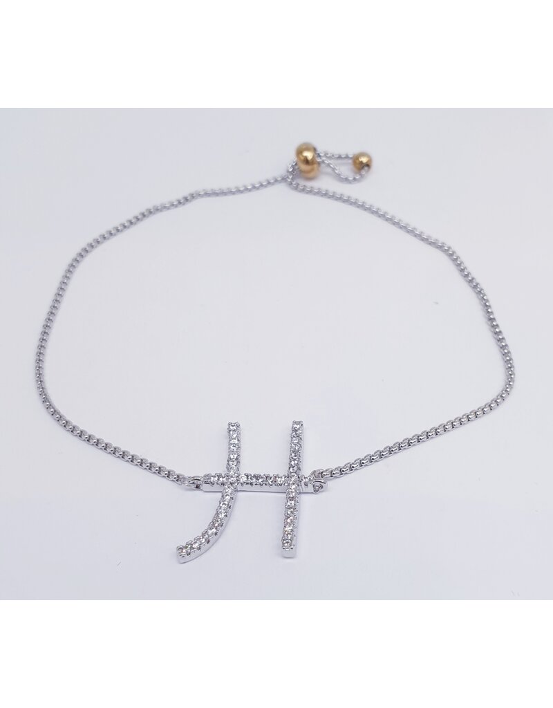 BJJ0020 - H, Silver Adjustable Bracelet