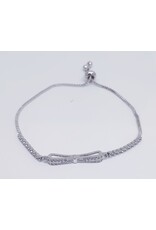 BJJ0024 - Bow, Silver Adjustable Bracelet