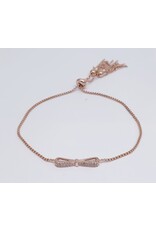 BJJ0023 - Bow, Rose Gold Adjustable Bracelet