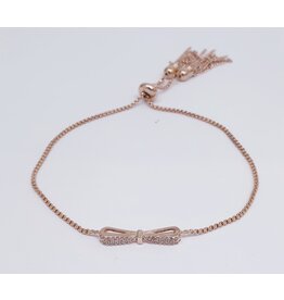 BJJ0023 - Bow, Rose Gold Adjustable Bracelet