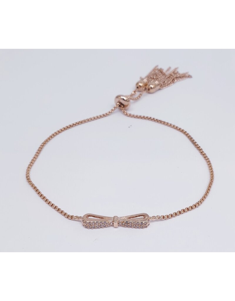 BJJ0023 - Bow, Rose Gold Adjustable Bracelet