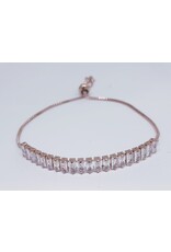 BJJ0036 - Baguette, Rose Gold Adjustable Bracelet