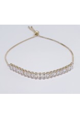 BJJ0035 - Baguette, Gold Adjustable Bracelet