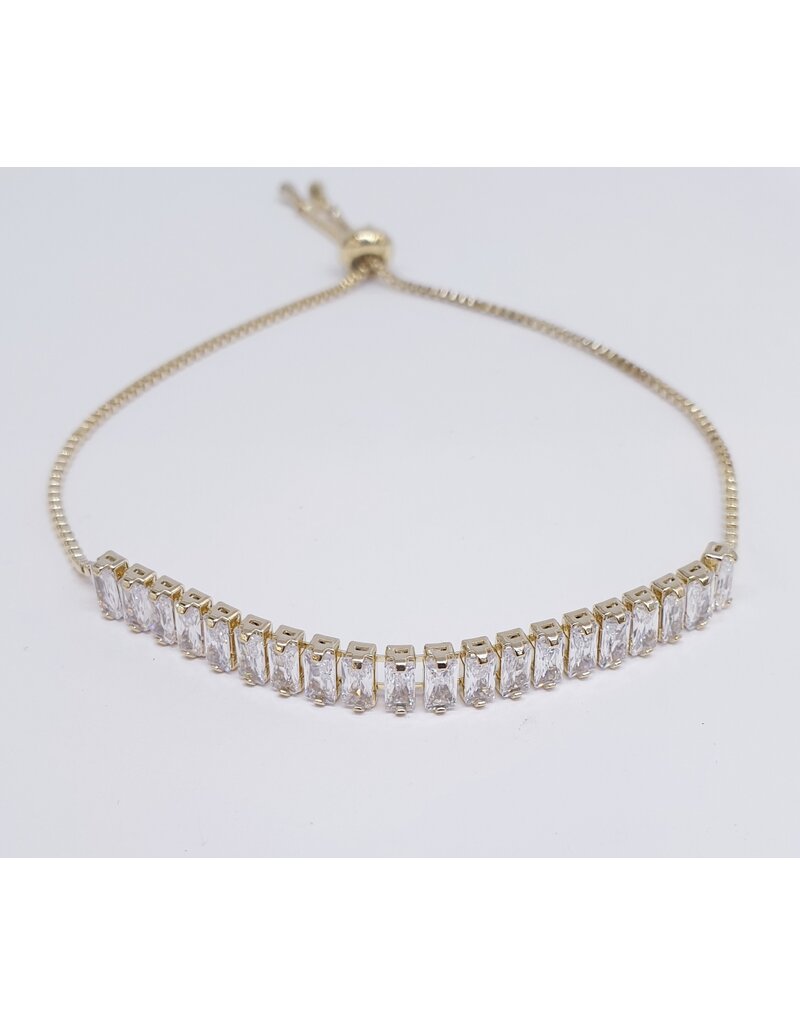 BJJ0035 - Baguette, Gold Adjustable Bracelet