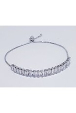 BJJ0037 - Baguette, Silver Adjustable Bracelet