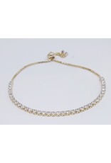 BJJ0041 - Tennis, Gold Adjustable Bracelet