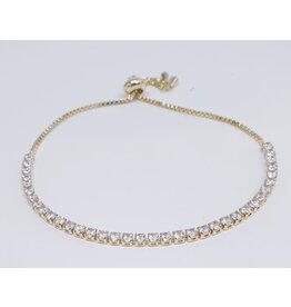 BJJ0041 - Tennis, Gold Adjustable Bracelet