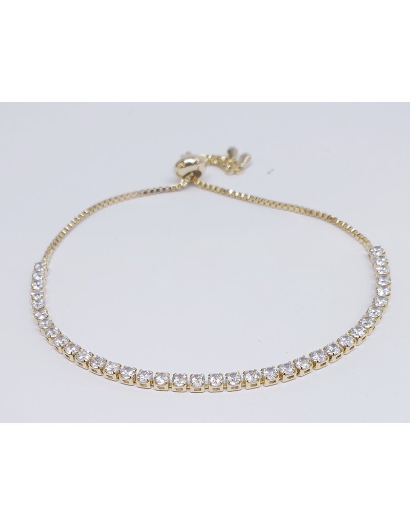 BJJ0041 - Tennis, Gold Adjustable Bracelet