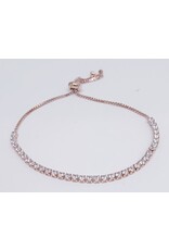 BJJ0042 - Tennis, Rose Gold Adjustable Bracelet