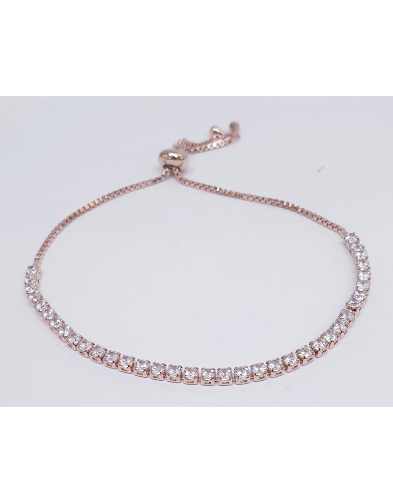 BJJ0042 - Tennis, Rose Gold Adjustable Bracelet