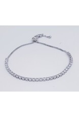 BJJ0043 - Tennis, Silver Adjustable Bracelet