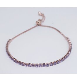 BJJ0045 - Tennis, Rose/Purple Adjustable Bracelet