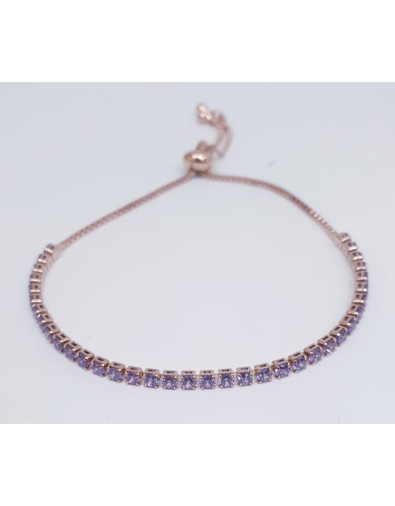 BJJ0045 - Tennis, Rose/Purple Adjustable Bracelet