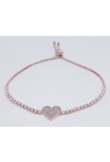 BJJ0053 - Heart, Rose Gold Adjustable Bracelet