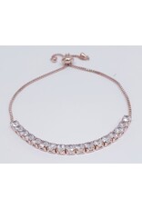 BJJ0065 - Tennis, Rose Gold Adjustable Bracelet