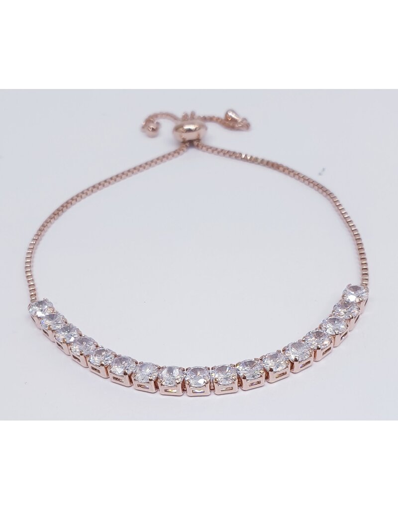BJJ0065 - Tennis, Rose Gold Adjustable Bracelet