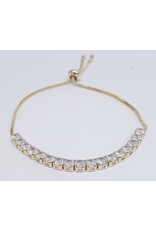 BJJ0064 - Tennis, Gold Adjustable Bracelet