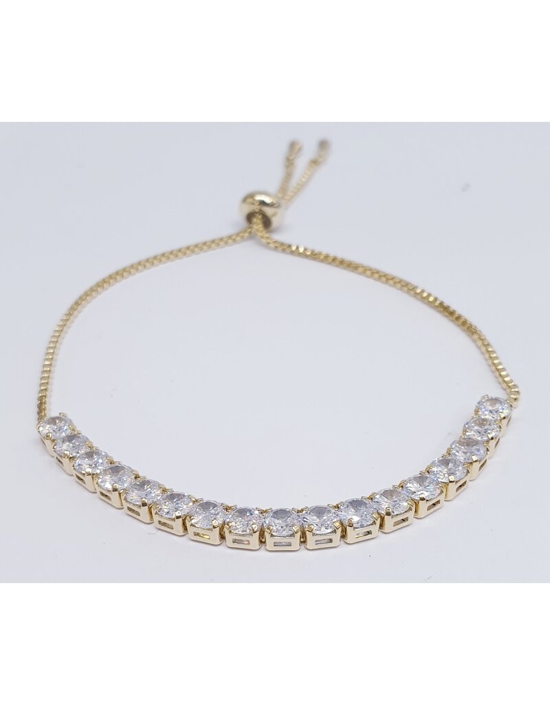 BJJ0064 - Tennis, Gold Adjustable Bracelet