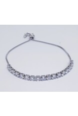BJJ0066 - Tennis, Silver Adjustable Bracelet