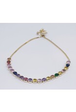 BJJ0070 - Oval Stone Tennis, Multi Adjustable Bracelet