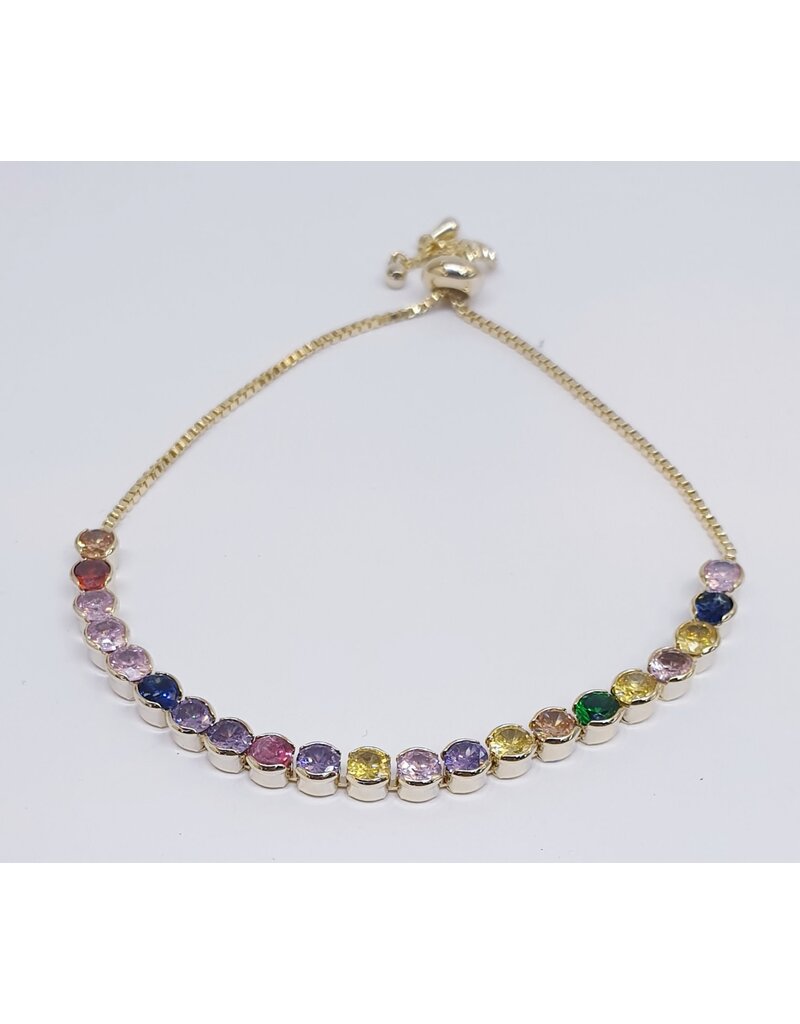 BJJ0070 - Oval Stone Tennis, Multi Adjustable Bracelet