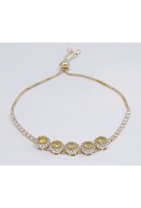 BJJ0077 - Crystal, Gold/Yellow Adjustable Bracelet