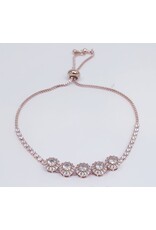BJJ0078 - Crystal, Rose Gold Adjustable Bracelet