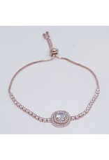 BJJ0085 - Crystal, Rose Gold Adjustable Bracelet