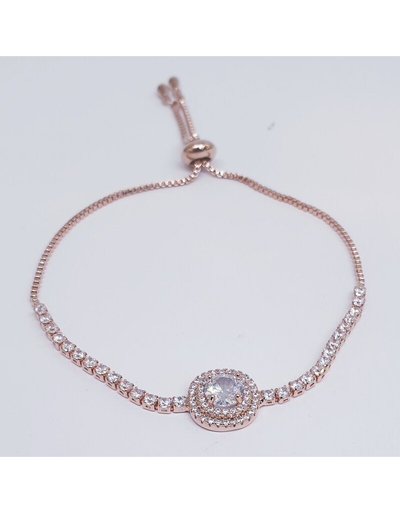 BJJ0085 - Crystal, Rose Gold Adjustable Bracelet