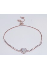 BJJ0091 - Heart, Rose Gold Adjustable Bracelet