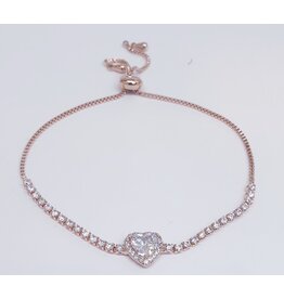 BJJ0091 - Heart, Rose Gold Adjustable Bracelet