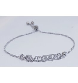 BJJ0105 - Silver, Bvl Adjustable Bracelet