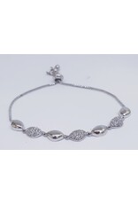 BJJ0113 - Silver,  Adjustable Bracelet