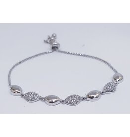 BJJ0113 - Silver,  Adjustable Bracelet