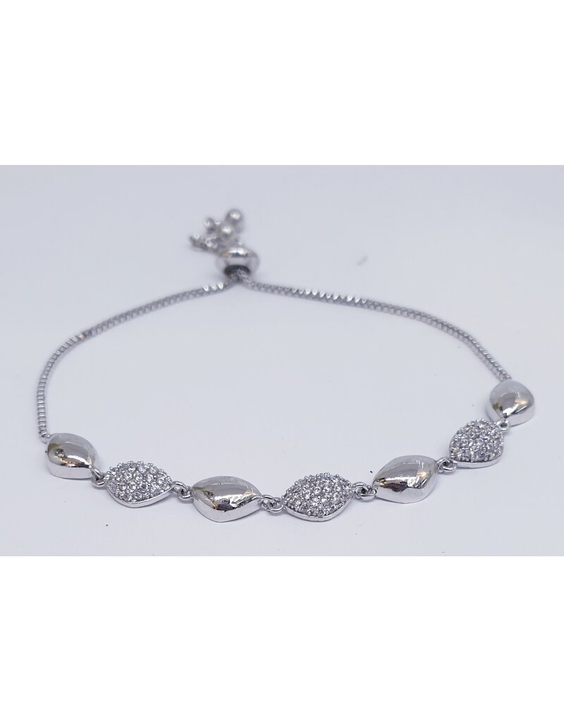 BJJ0113 - Silver,  Adjustable Bracelet