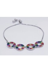 BJJ0118 - Silver, Multicolour Adjustable Bracelet