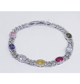 BJJ0121 - Silver, Multicolour Adjustable Bracelet