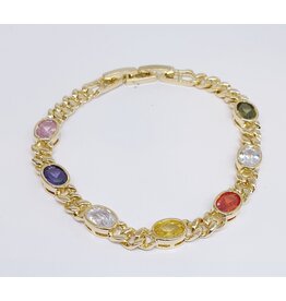 BJJ0122 - Gold, Multicolour Adjustable Bracelet