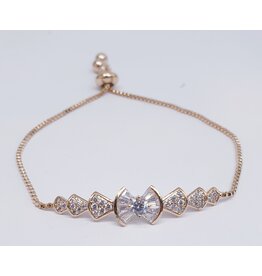 BJJ0127 - Rose Gold, Bow Adjustable Bracelet
