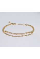 BJJ0131 - Gold,  Adjustable Bracelet