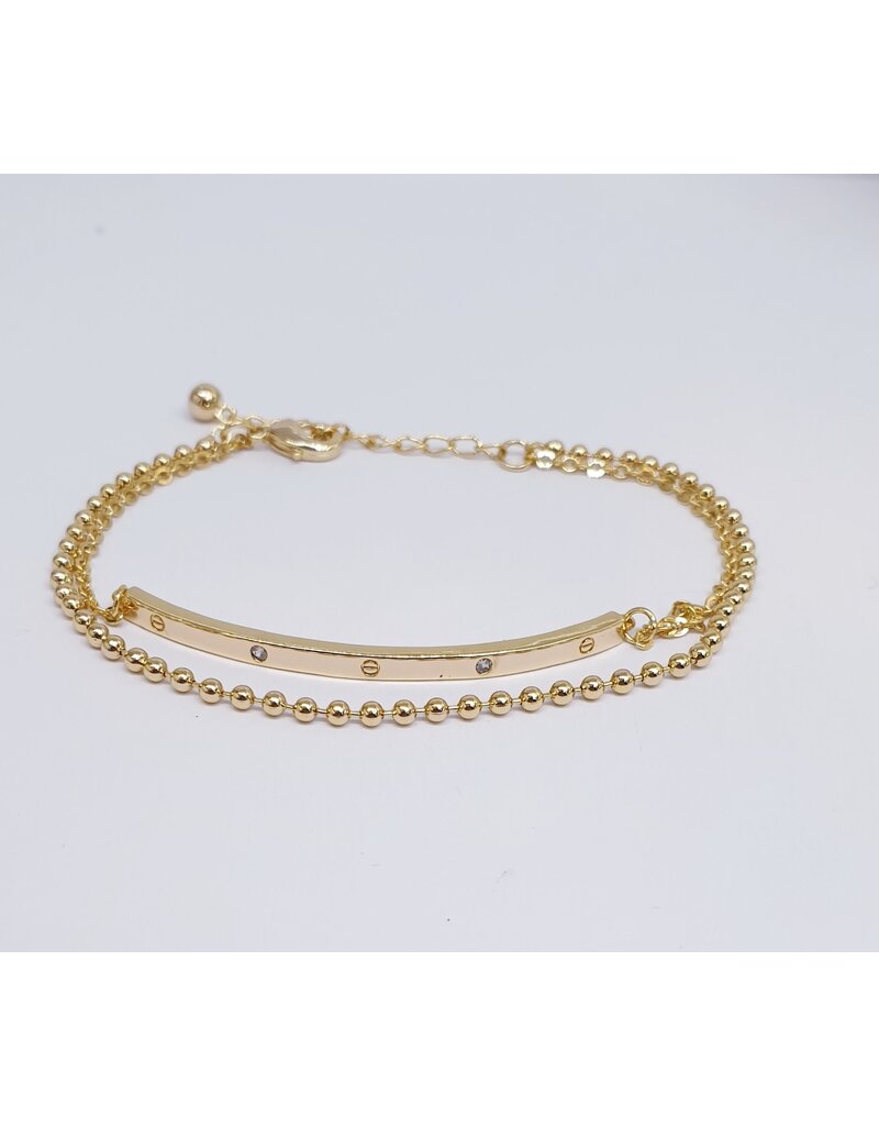 BJJ0131 - Gold,  Adjustable Bracelet