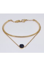 BSG0014 - Rose Gold, Rose Gold, Navy Bracelet