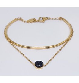 BSG0014 - Rose Gold, Rose Gold, Navy Bracelet