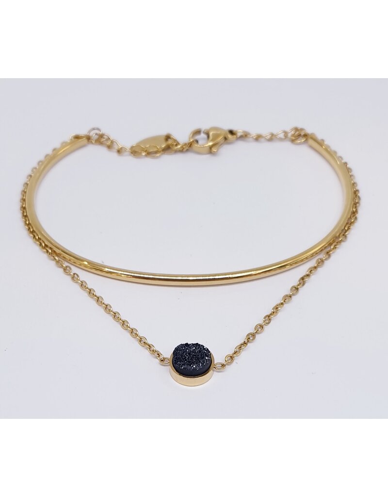 BSG0014 - Rose Gold, Rose Gold, Navy Bracelet