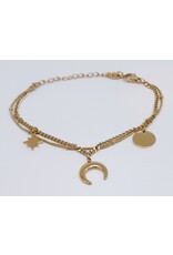 BSG0017 - Gold, Moon, Star Bracelet